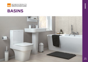 B&Q Bathroom products specification guide section cover for Basins
