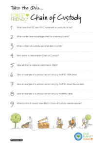 B&Q Forest Forest Chain Activity Sheet quiz sheet