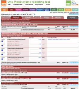 B&Q One Plant Home reporting tool questionnaire