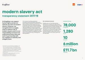 Kingfisher Modern Slavery Statement 2018