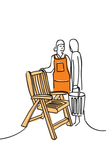 B&Q Forest Friendly Illustration, Selling to Customer Garden Chair