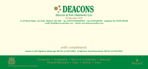 Deacons Stationery Complimentary slip