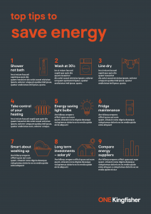 Kingfisher Sustainability Tips save energy poster
