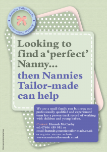 Nannies Tailor-made hand-out flyer