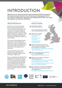 Shoosmiths CR report 2018 introduction page