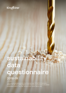 Sustainability data questionnaire 2018-19