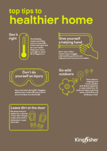 Kingfisher Sustainable Top Tips Healthier home A4 poster 2