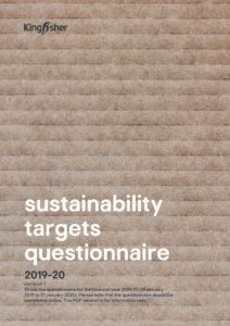 Kingfisher Sustainability Targets questionnaire 2019