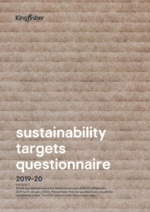 Kingfisher Sustainability Targets questionnaire 2019