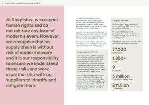 Kingfisher Modern Slavery Act statement 2020