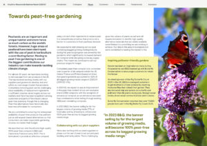 Kingfisher 'Our Home, Our World' RB Report 2021 Peat-free