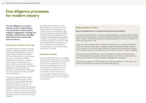 Kingfisher Modern Slavery Act Statement 2021, Due diligence page.