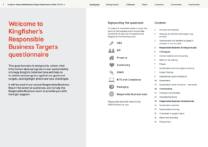 Kingfisher RB Targets questionnaire guide sample page