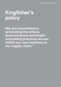 Kingfisher Asia handbook for factories 2024-25 statement