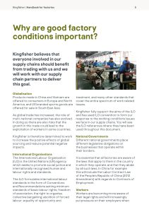 Kingfisher Asia handbook for factories 2024-25 text page